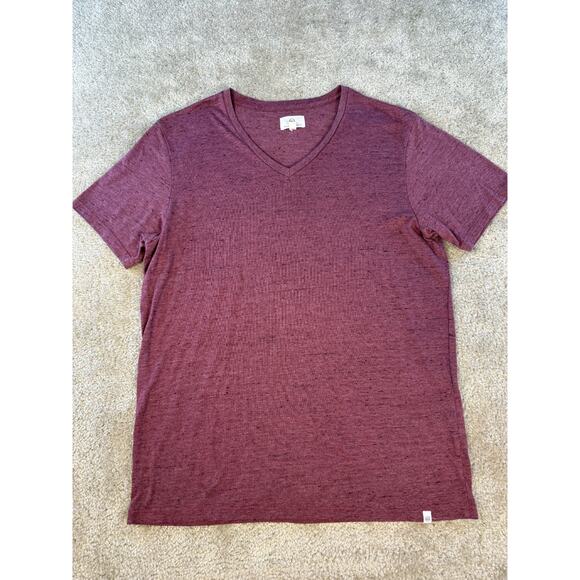 Ag Adriano Goldschmied Shirt Mens Red Patch Logo V-Neck Short Sleeve Size L E182 - Picture 1 of 9